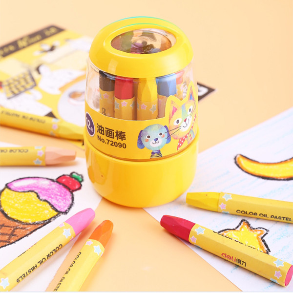 Bút sáp 12 màu (cốc) 72090 (Deli)